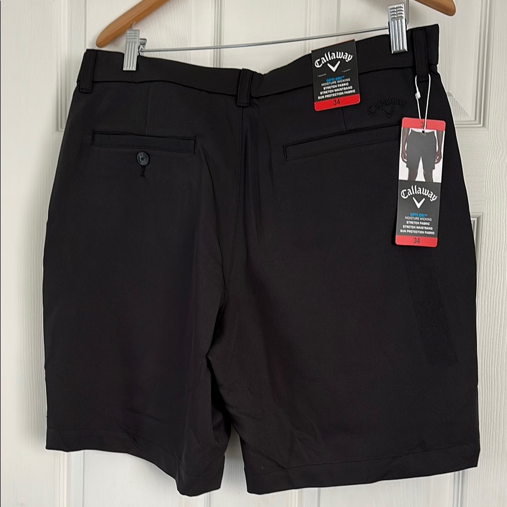 Callaway Black Flat Front Shorts Tailored Fit
